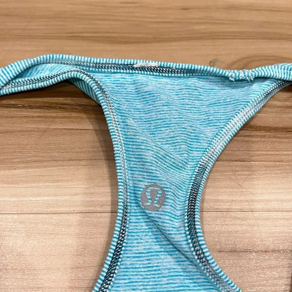 Lululemon Blue Striped Athletic Tank Top Women’s 4